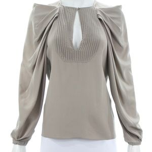 VANESSA BRUNO TAUPE SILK BLOUSE SIZE 2-4